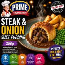 Steak & Onion Suet Pudding 250g