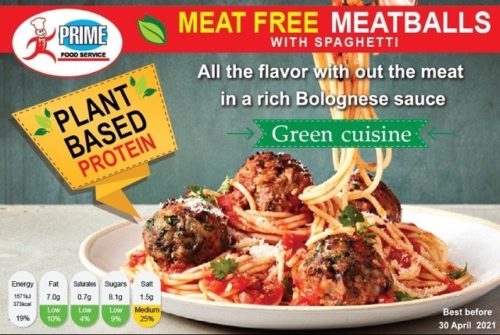 Meatballs with Spaghetti Plant-based by Prime Food Service