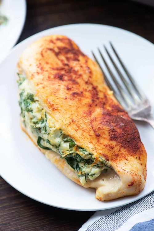 Pre Cooked Spinach and cheese stuffed Chicken breast by Prime Food Service